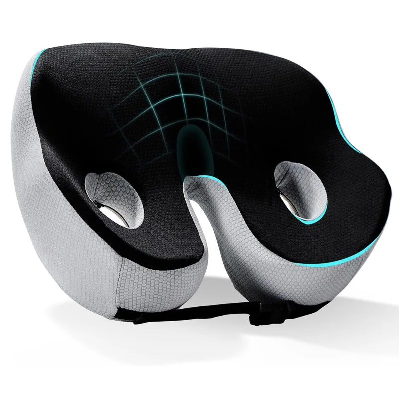 Cojín de asiento grande de espuma viscoelástica para aliviar la presión, almohada antideslizante para aliviar el dolor de ciática y hueso de guerra, cojines para sillas de oficina