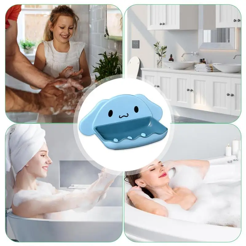 Soporte de esponja montado en la pared de doble capa, estante de jabón de drenaje, bandeja de jabón de cocina, plato de esponja autoadhesivo sin perforaciones - imagen 5