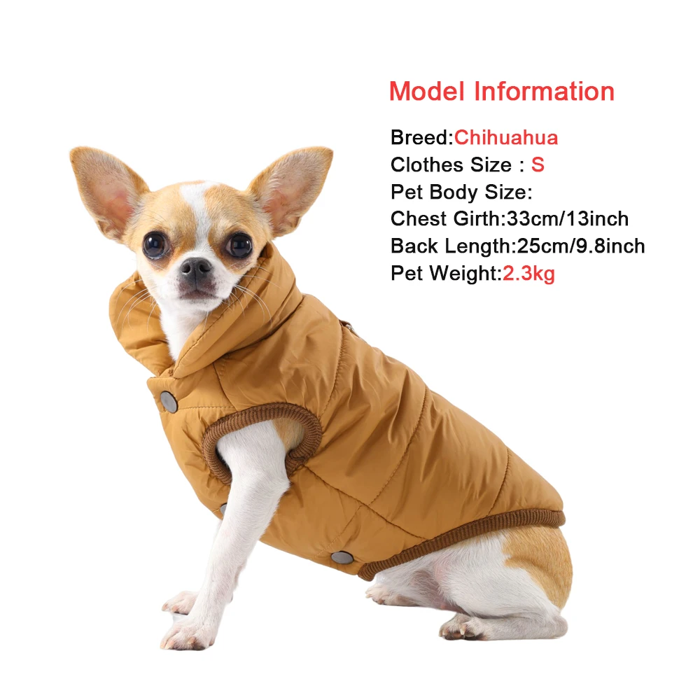 Chaleco de invierno para perros, abrigo, ropa cálida de lana para mascotas para perros pequeños y medianos, chaqueta a prueba de viento para cachorros, trajes, disfraz de Pug Chihuahua - imagen 3