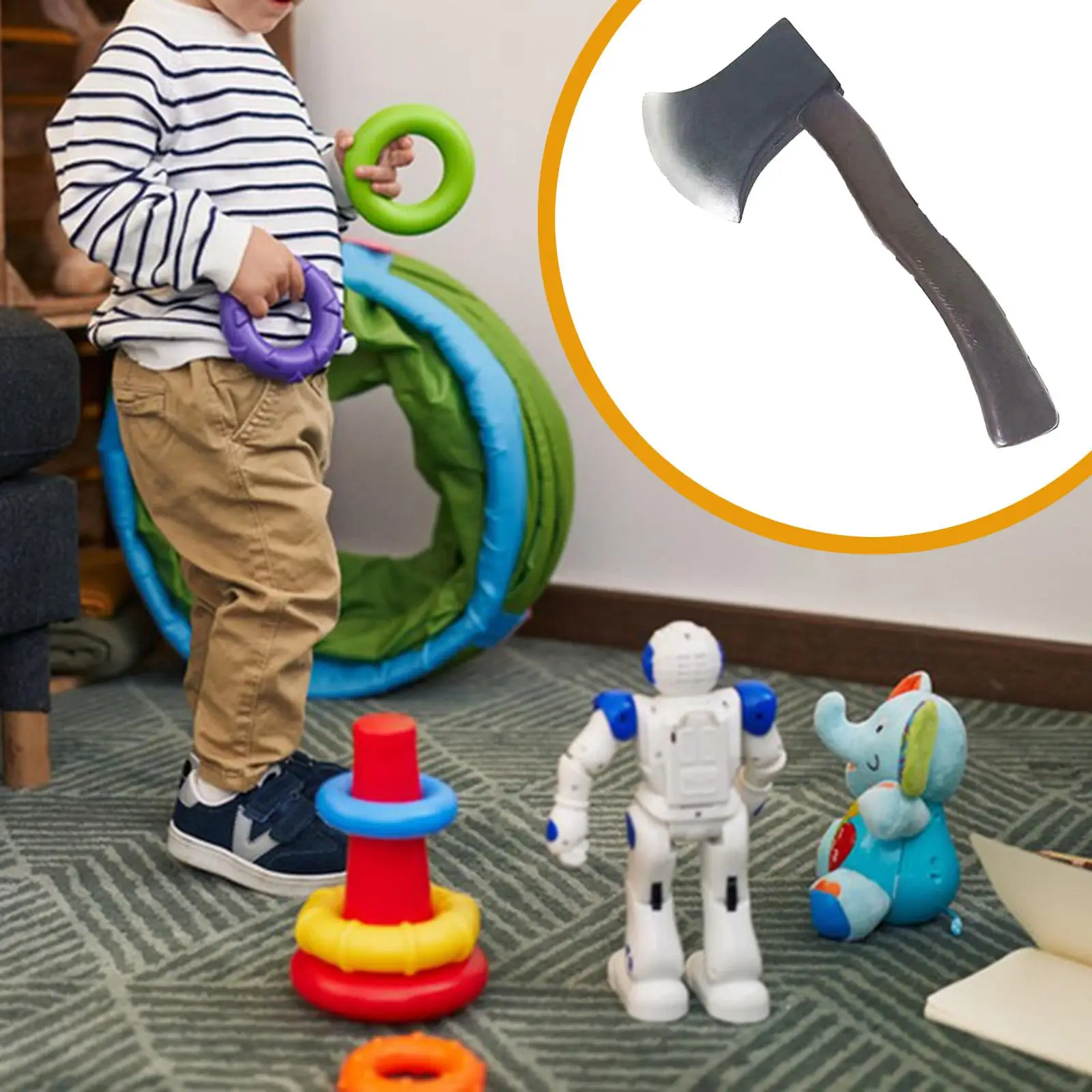 Juguete de hacha de Halloween, accesorios de broma de Halloween, simulación de accesorios divertidos de hacha para - imagen 4