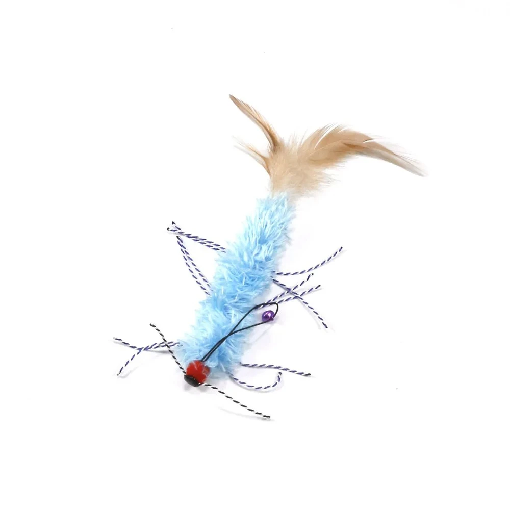 Cabeza de repuesto de oruga falsa de Color aleatorio, palo de Teaser para gato, juguete divertido para Gato, 2 uds. - imagen 4