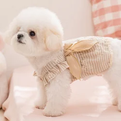 Vestido vintage tipo sling para perro con lazo