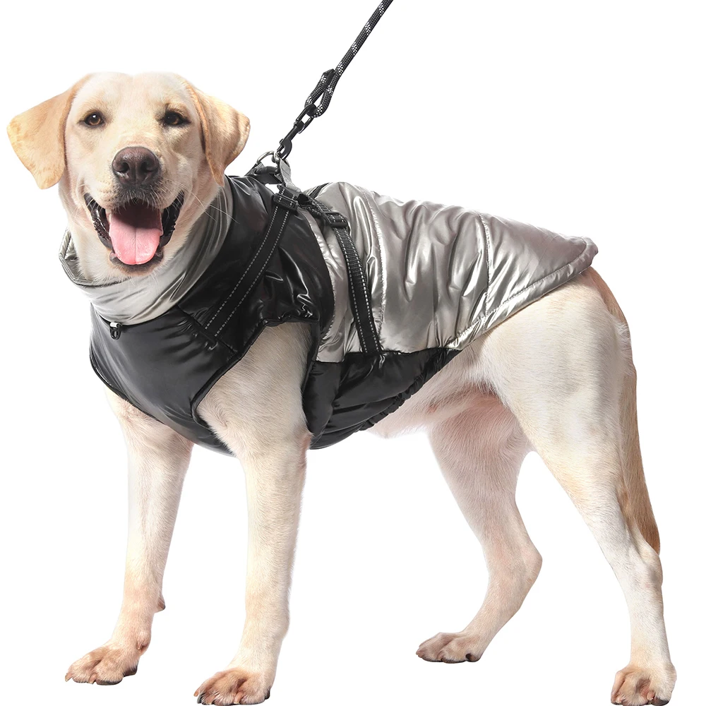 Ropa impermeable para perros, chaleco cálido a prueba de viento, chaqueta acolchada de invierno para Bulldog, Pug, para perros pequeños y grandes, S-6XL - imagen 5