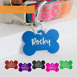 Placa de identificación personalizada para perros y gatos con número