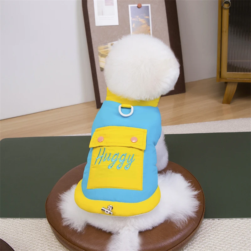 Chaleco transpirable de algodón cálido para perros y gatitos caramelo - imagen 5