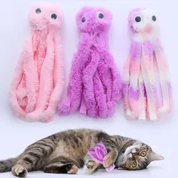 Juguete de pulpo para gatos gatitos masticable peluche joven suave