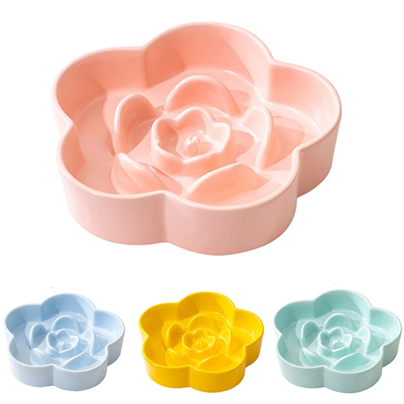 Cuenco de cerámica para perros de comedero lento para raza pequeña, cuenco de comida para perros de alimentación lenta de 6,7 pulgadas, alimentador lento antideslizante para perros - imagen 2