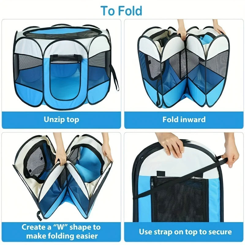 Corralito y tienda de campaña portátil de estilo clásico para mascotas, cama segura para exteriores para gatos y perros, duradera, plegable, diseño cómodo - imagen 3