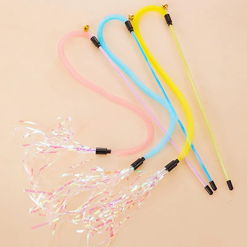 Juguete para gatos con plumas, palo con borla, juguete interactivo para gatos con campana, palos de red elásticos, juguetes para gatos, productos para mascotas - imagen 2