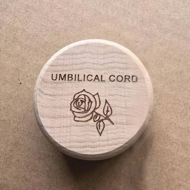 Caja conmemorativa de madera para bebé, almacenamiento de cordón umbilical de dientes de pelo fetal tallado, exquisito regalo de bautizo para recién nacido para cerecer precioso - imagen 5