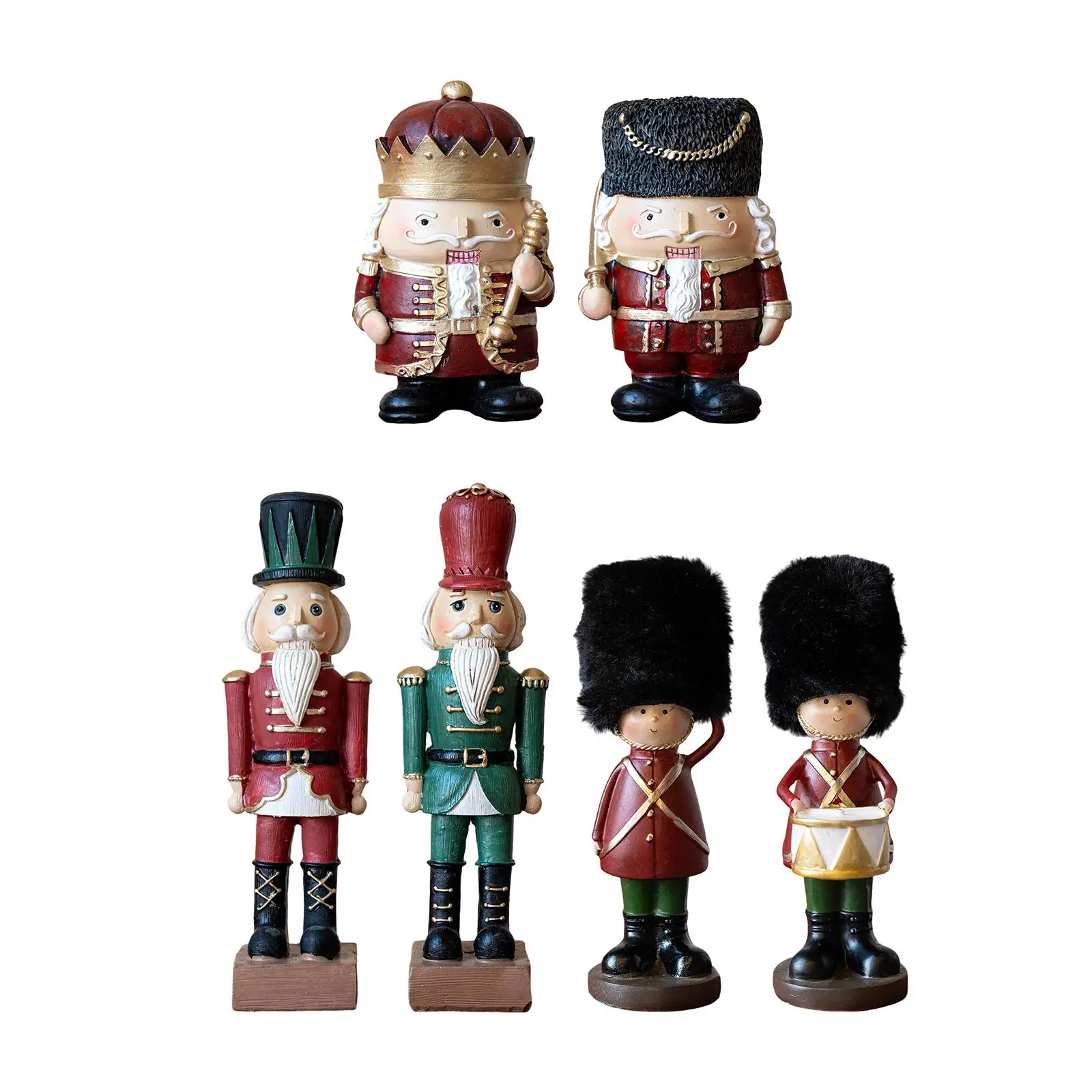 Figura de Cascanueces de Navidad, figura de Cascanueces, decoración artesanal, estatuilla de mesa decorativa tradicional para mesa de chimenea de dormitorio - imagen 2