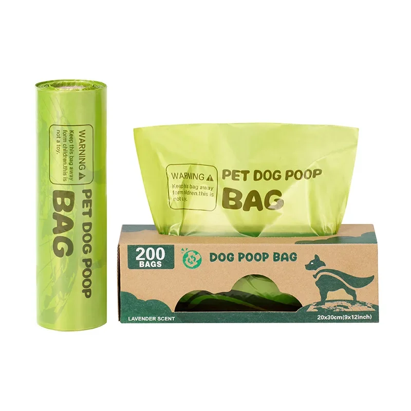 200 uds/rollo de bolsas de excrementos de perros grandes degradables EPI para perros bolsas de basura grandes para perros al aire libre limpieza del hogar bolsa de basura suministros para mascotas - imagen 5