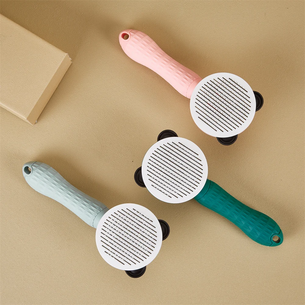 Cepillo removedor de pelo para mascotas, peine de aguja para el cuidado de mascotas, elimina enredos, autolimpieza, suministros, accesorios - imagen 2