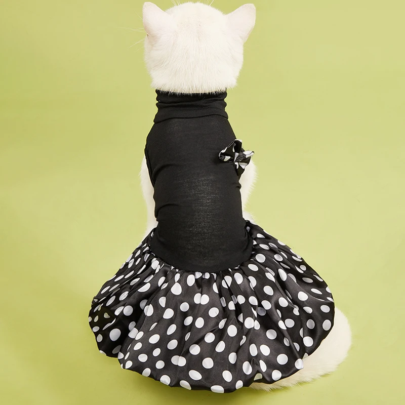 Vestido de lunares para perros y gatos, faldas tutú para cachorros y gatitos, vestido de princesa para gatos, perros de razas pequeñas, disfraz para perros de primavera, ropa para mascotas - imagen 3