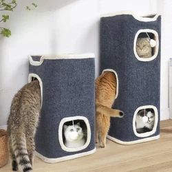 Cama cueva 3 niveles para gatos con bolas esponjosas