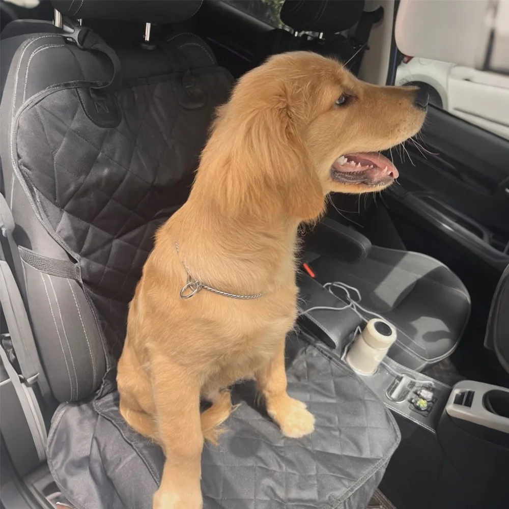 Funda delantera para asiento de coche para perros, alfombrilla Oxford antideslizante impermeable, Universal para SUV, camiones y sedanes, Protector para viajes de mascotas y uso diario - imagen 2