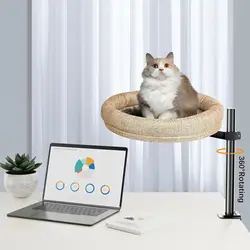 Nuevo producto Escritorio Nido para gatos Cama para mascotas 360 °   Hamaca giratoria de altura ajustable para gatos, cama para mascotas, saco de dormir