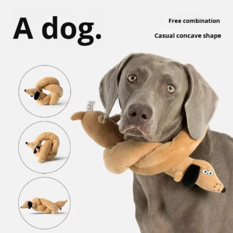 Juguete interactivo salchicha para perro chirriante y cuidado dental - imagen 4