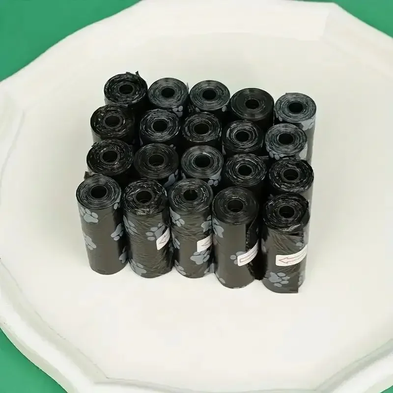 10 rollos de bolsas de basura para mascotas con estampado de patas, bolsas de basura para perros a prueba de fugas, bolsas para excrementos de perrito - imagen 4