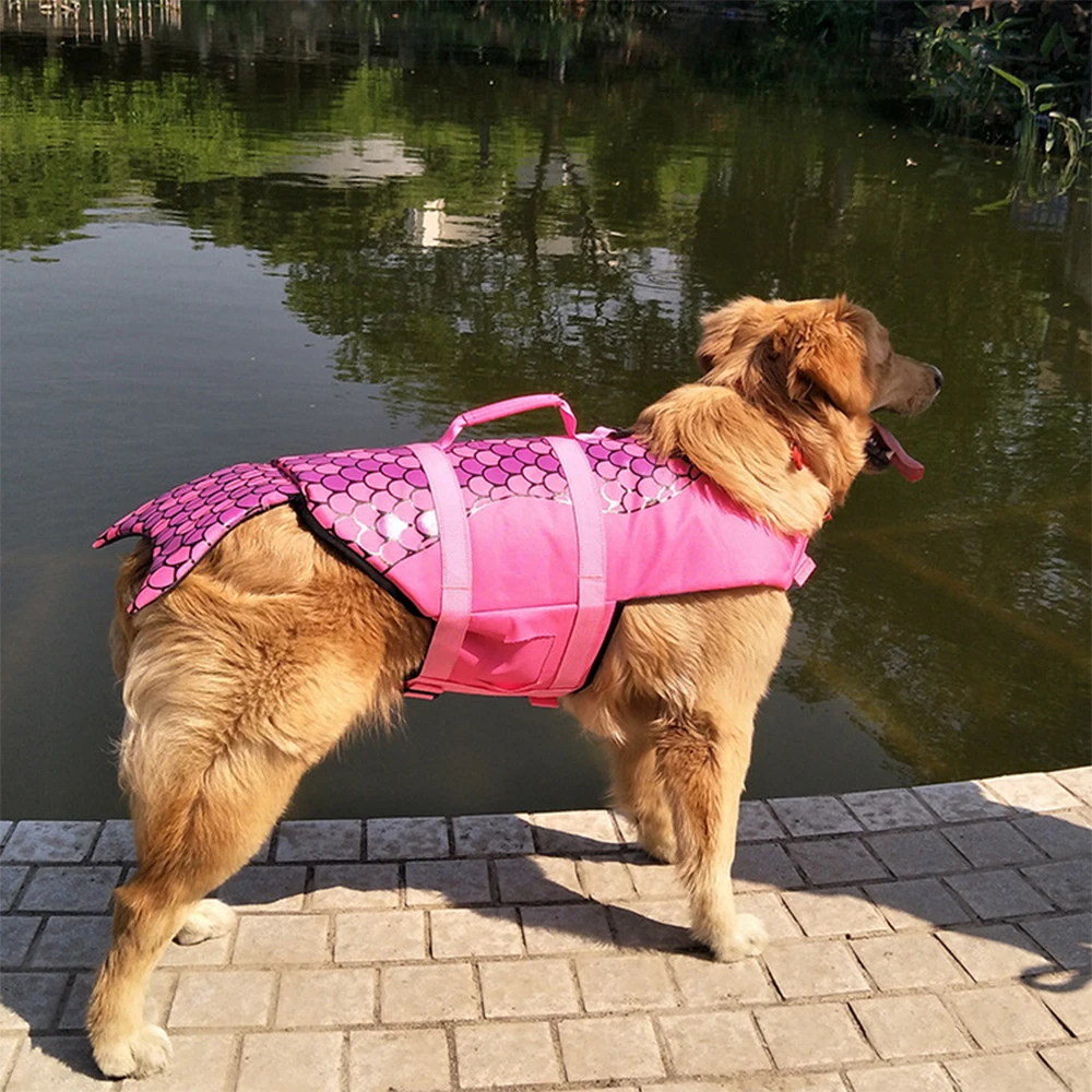 Chaleco salvavidas para perros, ropa de verano para mascotas, chaleco salvavidas con arnés, traje de baño divertido para perros - imagen 5
