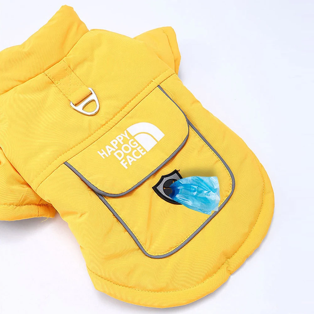 Chaqueta cálida a prueba de viento para perros, chaleco, ropa de invierno para mascotas con arnés, abrigo para perro Bulldog Francés, Chihuahua, disfraz para cachorros pequeños y medianos - imagen 4