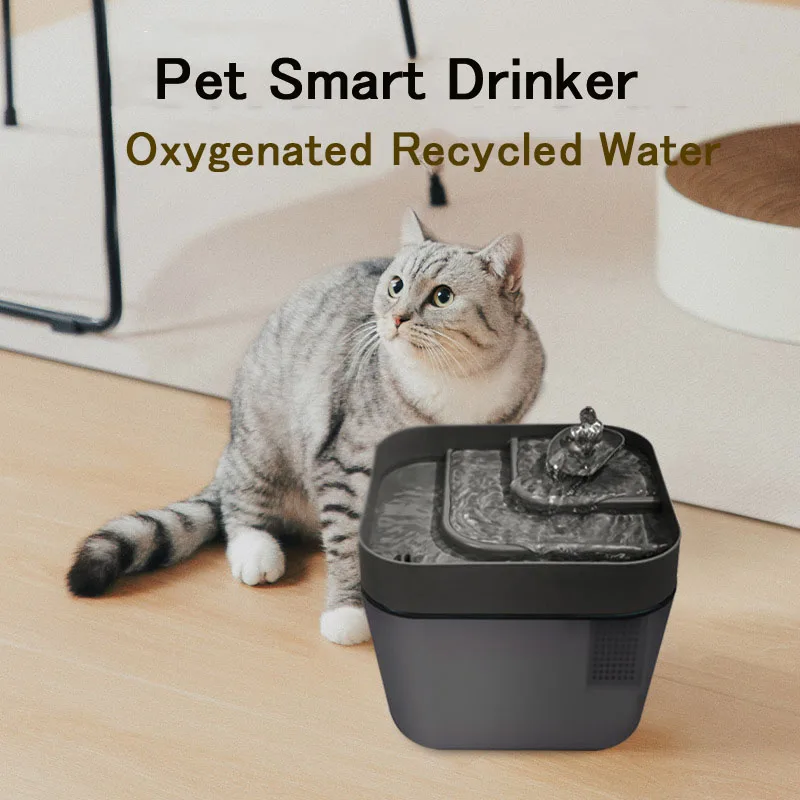 Fuente de agua con filtro de recirculación automática para gato y perro, alimentador de agua vivo sin silencio, antiinterferencias, suministros para mascotas, 2,2 L - imagen 3