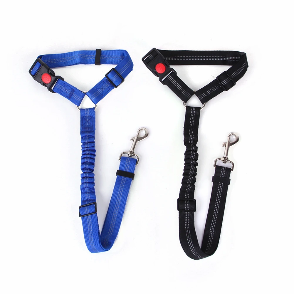 Cinturón de seguridad ajustable para perros, cinturón reflectante elástico de nailon para vehículo, Clip de viaje para perros pequeños, medianos y grandes - imagen 4