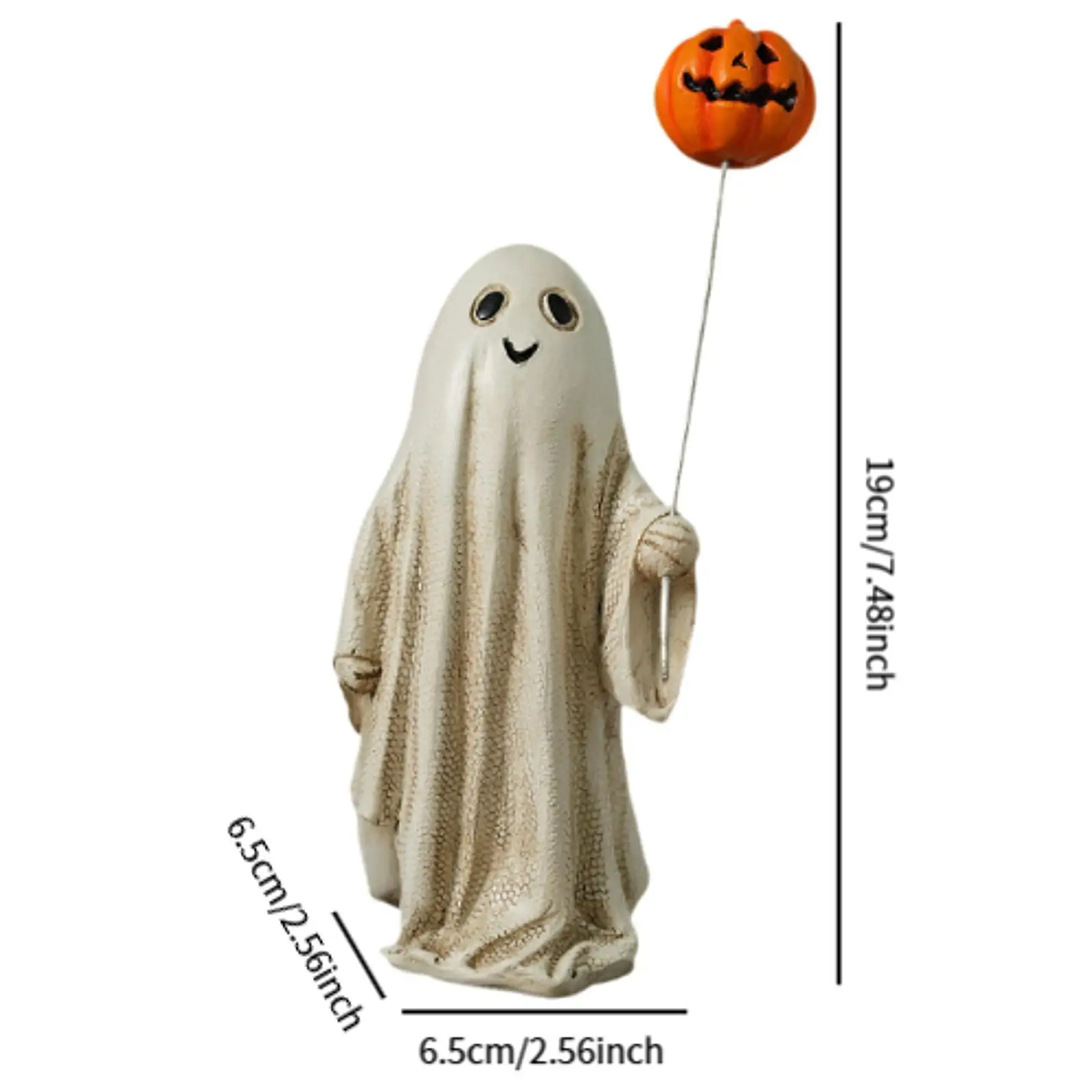 19cm Table Ornament Wear Resistant Multipurpose Landscaping Accessories Lightweight Halloween Ghost and Pumpkin Balloon Figurine
