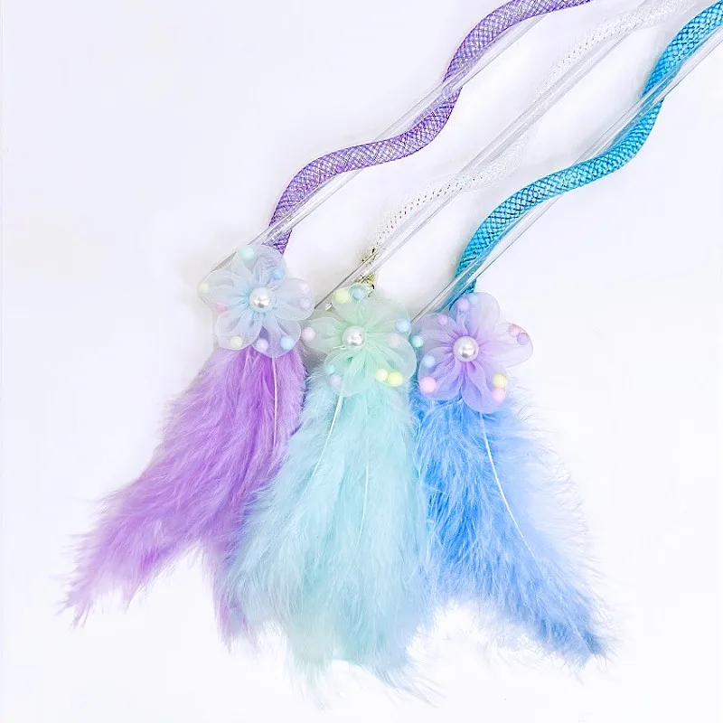 Juguete para gatos, rompecabezas de plumas para gatos, borla de malla elástica, juguetes interactivos de plumas para gatos, palo de rompecabezas con campana, productos para mascotas - imagen 4