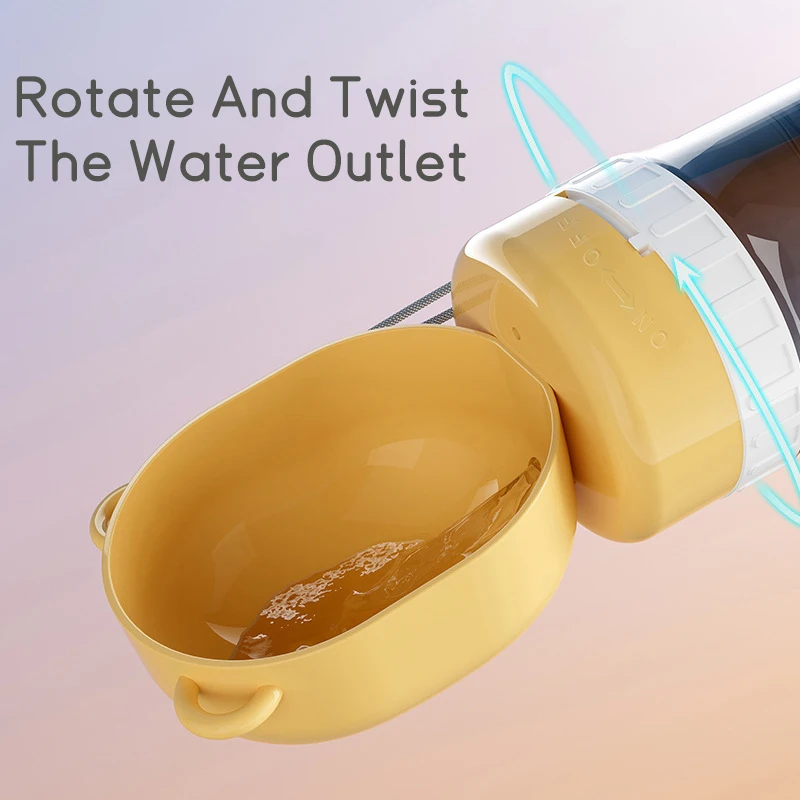 Botella de agua portátil 2 en 1 para perros, contenedor de agua para mascotas con almacenamiento de alimentos, tazón para beber de viaje para mascotas, suministros para perros y gatos - imagen 3