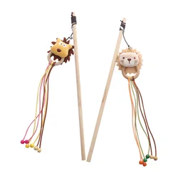 Varita interactiva con pluma natural para gatos – Juguete cazador