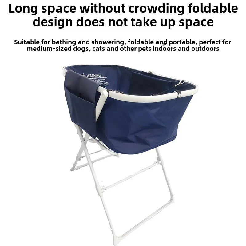 Lavabo de baño para mascotas, baño plegable para perros y gatos, estante de baño ajustable para interiores y exteriores, productos para mascotas, suministros de limpieza, accesorios - imagen 4