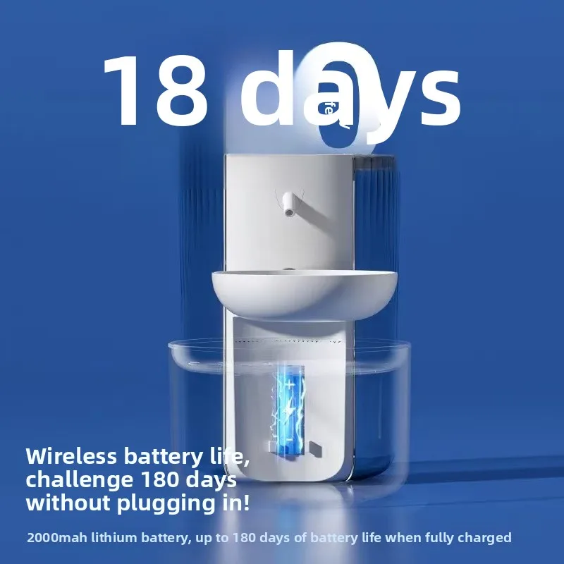 Dispensador de agua para verter mascotas, dispensador para gatos, inalámbrico, sin enchufe, alimentador de agua automático, dispensador de agua para perros, carga tipo C - imagen 4
