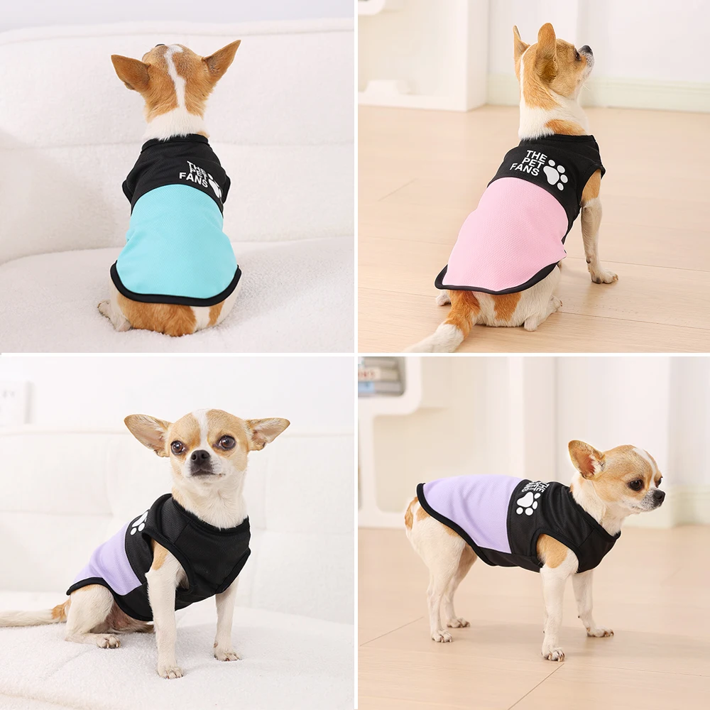 Chaleco refrescante para perros, ropa de verano para mascotas para perros pequeños y medianos, camiseta de malla transpirable para cachorros, disfraz, camisa ligera y fina para Pug