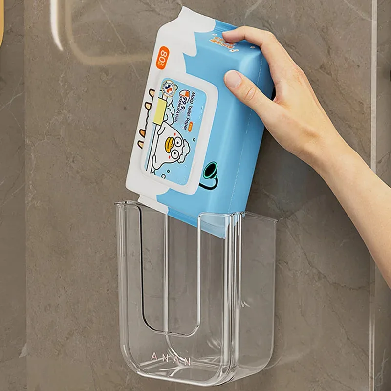 Dispensador de toallitas húmedas montado en la pared, caja de almacenamiento de pañuelos sin taladro, cocina, baño - imagen 2