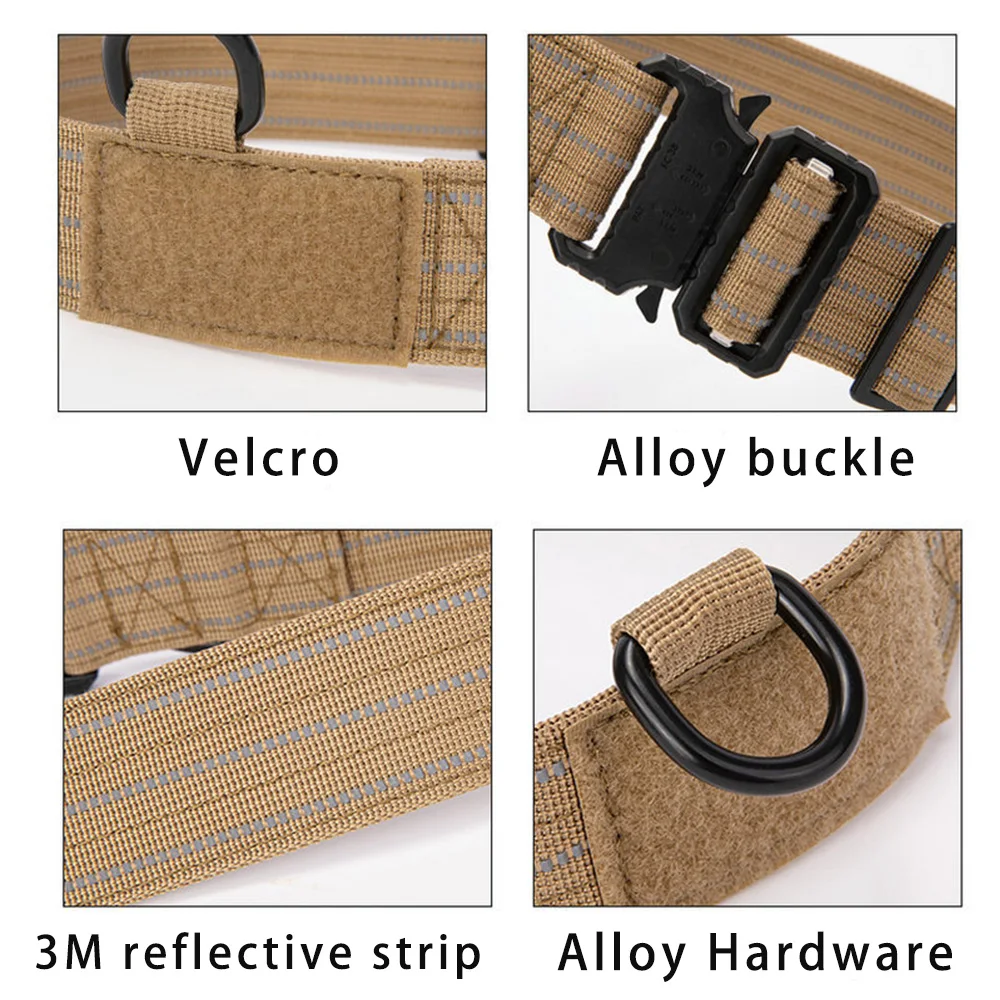 Collar reflectante para perros de alta resistencia, Collar de entrenamiento clásico ajustable, tiras reflectantes de seguridad nocturna para perros medianos y grandes