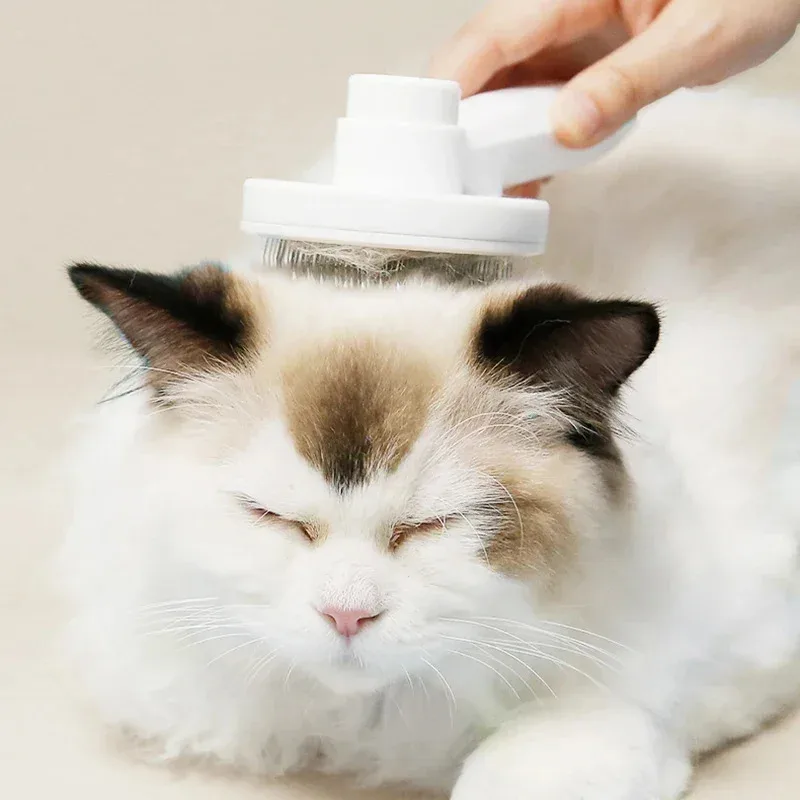 Peine para depilación de gatos, peine mágico para mascotas, depilación flotante con un clic, suministros de belleza de limpieza Universal para perros y gatos, 1 ud. - imagen 3