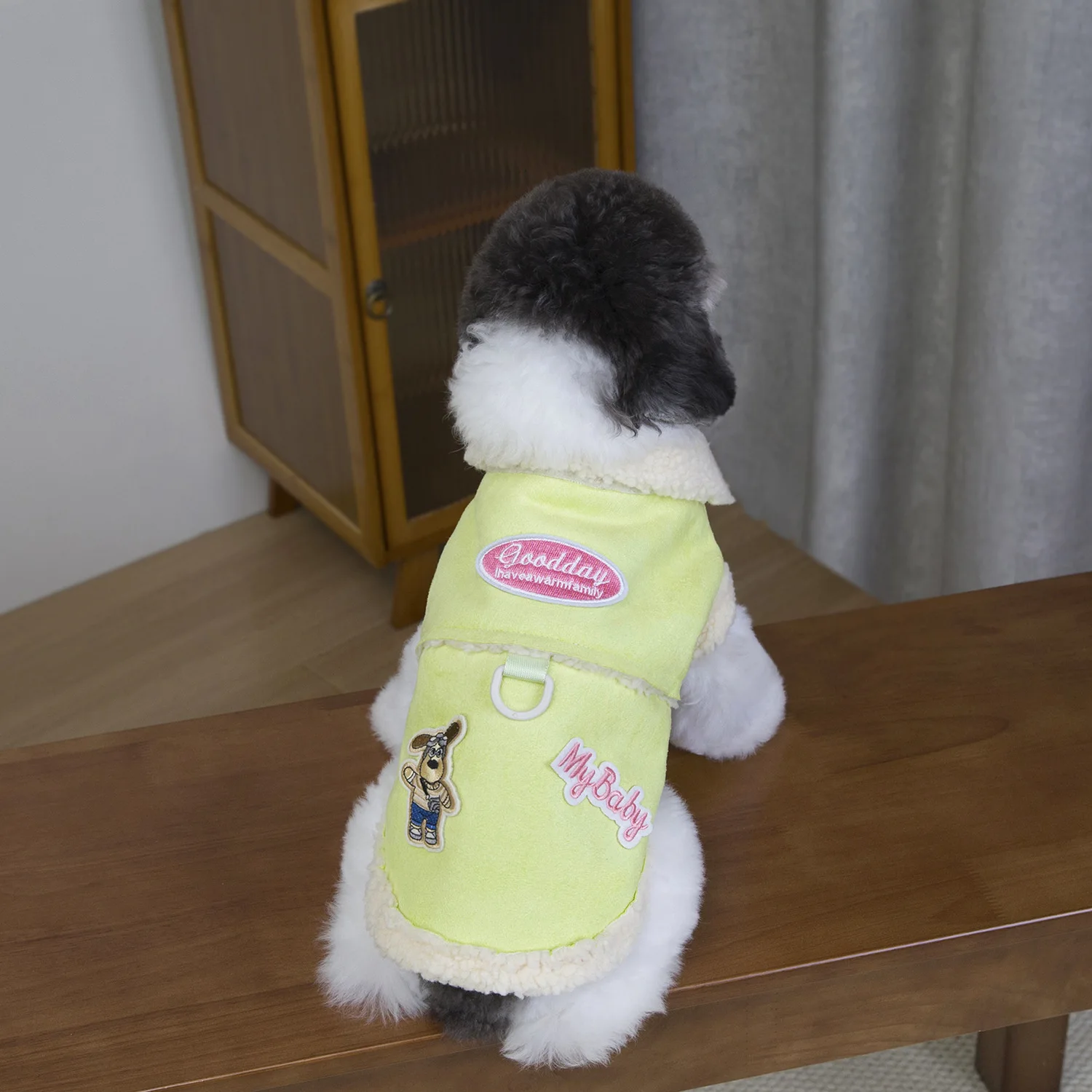 Abrigo de dos piernas para otoño/invierno para mascotas, abrigo grueso y cálido de felpa, camiseta sin mangas de forro polar para gatos, ropa para perros pequeños, ropa para cachorros - imagen 3