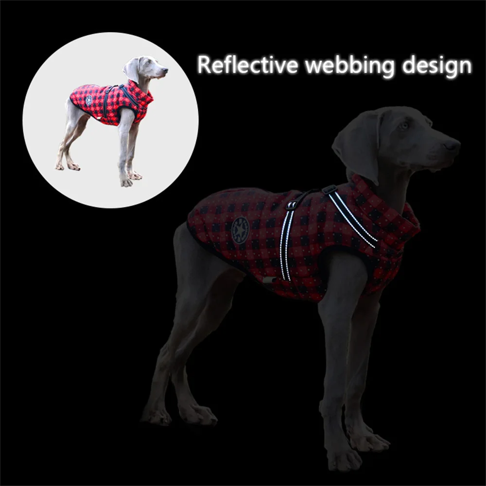 Abrigo impermeable para perros grandes con arnés – Invierno práctico - imagen 4
