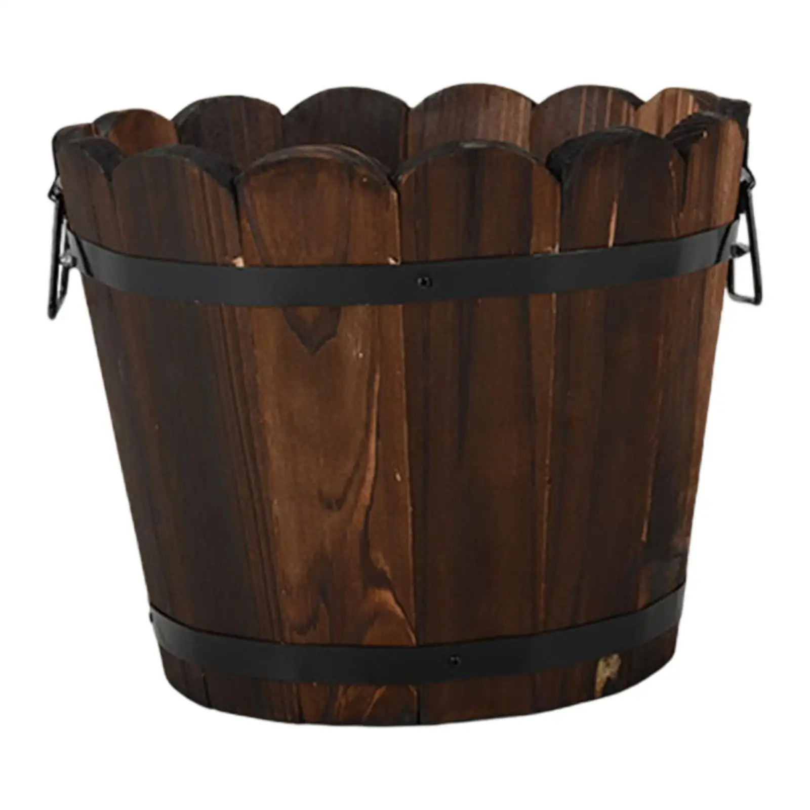 Wood Bucket Planter Vintage Design Flower Pot Flower Holder Floral Arrangement Container for Backyard Garden Indoor Plants Yard Wood Bucket Planter Vintage Design Flower Pot Flower Holder Floral Arrangement Container for Backyard Garden Indoor Plants Yard