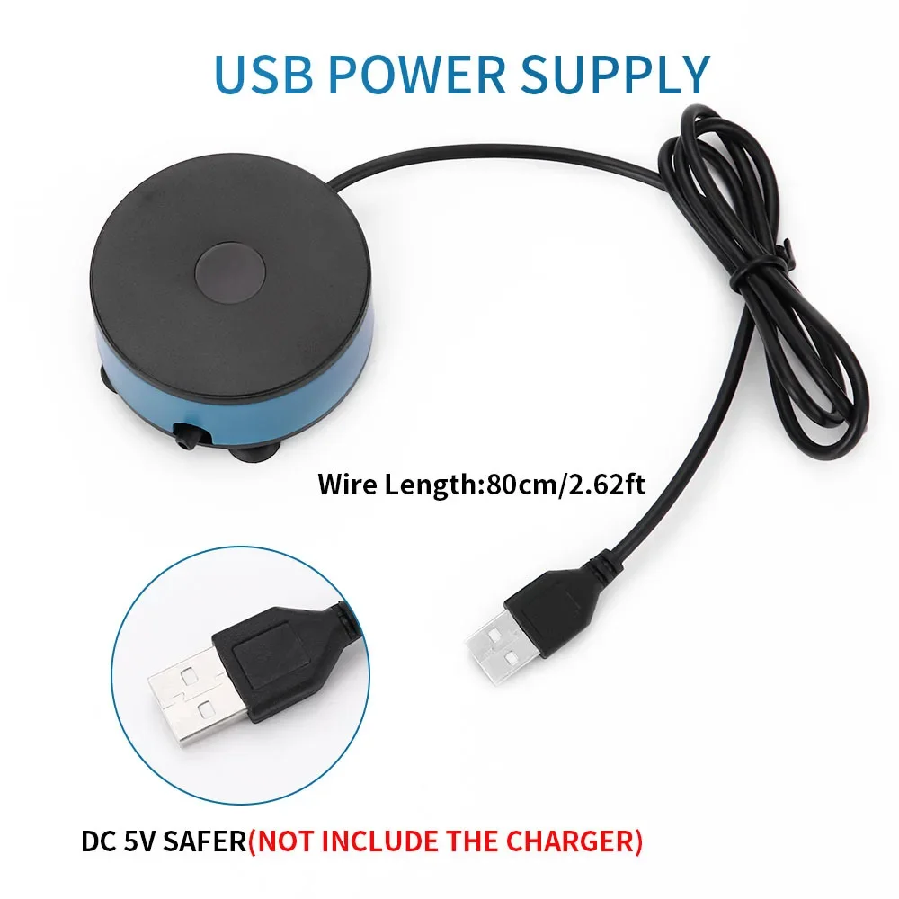 Bomba de aire y oxígeno USB para acuario – compresor compacto silencioso - imagen 4