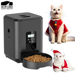 Alimentador de sincronización para mascotas de 2L, dispensador automático para gatos, máquina de comida lenta para perros con dispensador de comida cuantitativa temporizada, tazón para perros y gatos