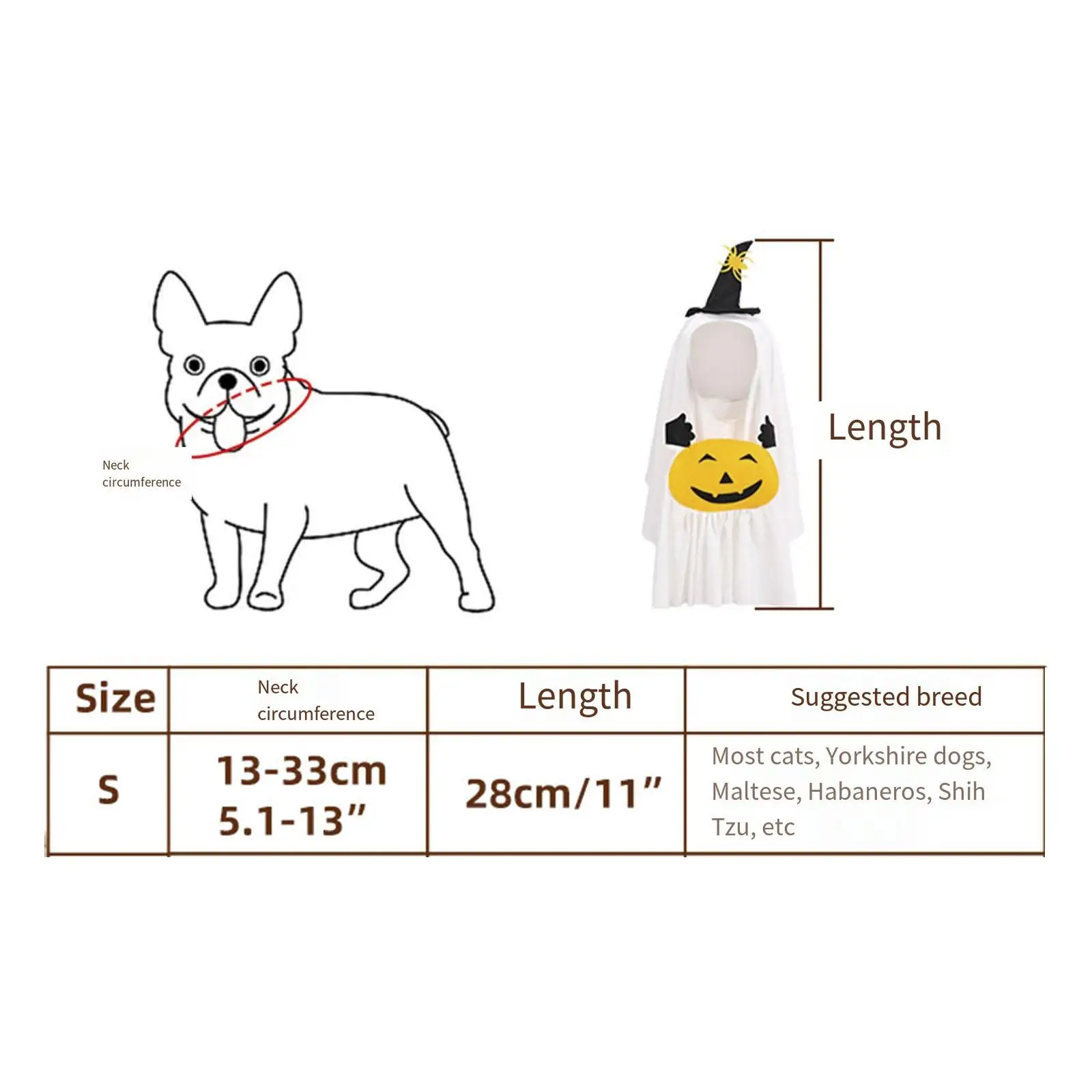 Halloween Ghost Pumpkin Dog Costume Pet Clothes for Holiday Festival Party