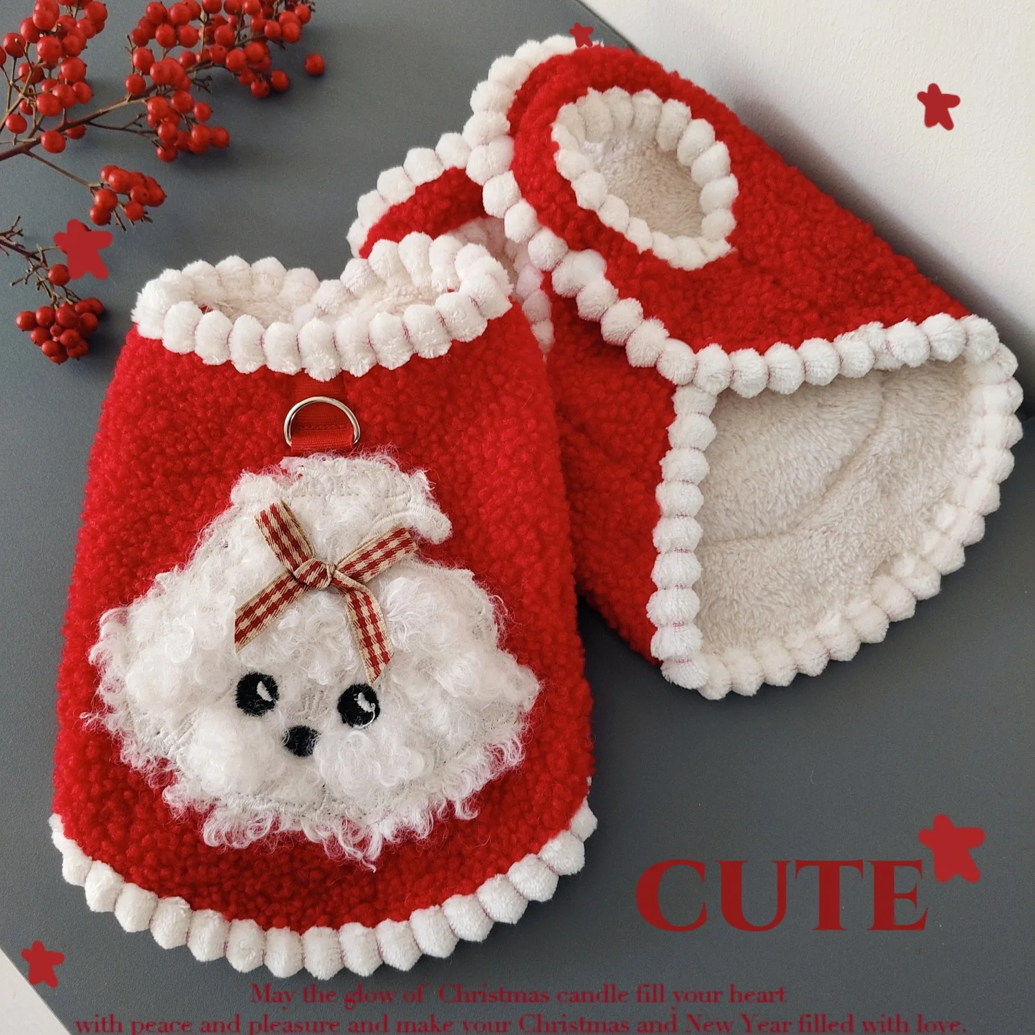 Chaleco de invierno afelpado para perros pequeños, cachorros y gatos - imagen 2