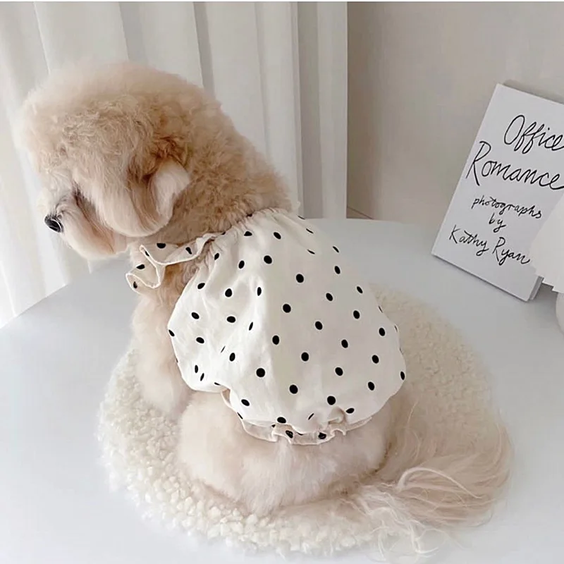 Cute Pet Dog Dress Dot Dog Summer Clothes Puppy Skirt Chihuahua Bichon French Bulldog Clothing Thin Girl Dog Costume Cat Dresses - imagen 5