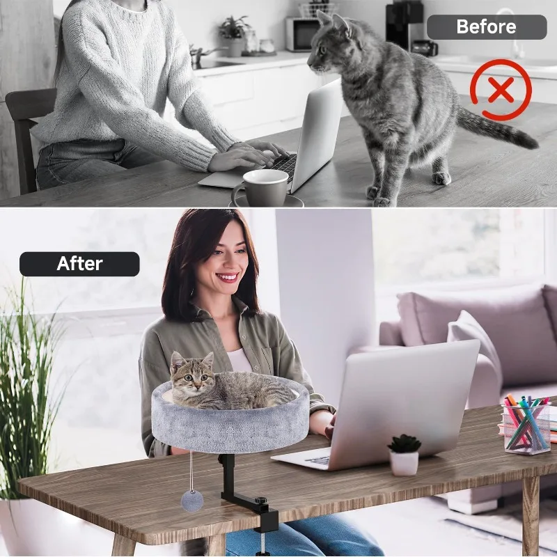Cama redonda giratoria ajustable para gatos y perros pequeños - imagen 4