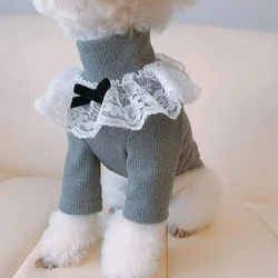 Abrigo para perros pequeños de peluche con cuello alto cálido