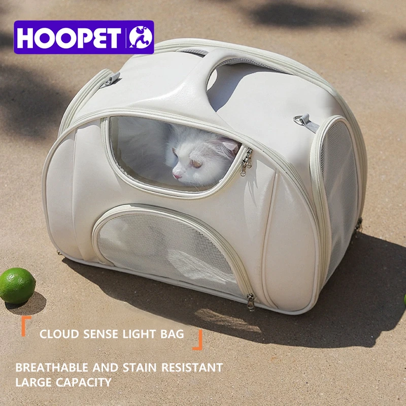 HOOPET Mochila transportadora para mascotas expandible todo en uno - Bolsa de flujo de aire XXL para gatos y perros pequeños, bolsa de viaje liviana Oxford 600D con