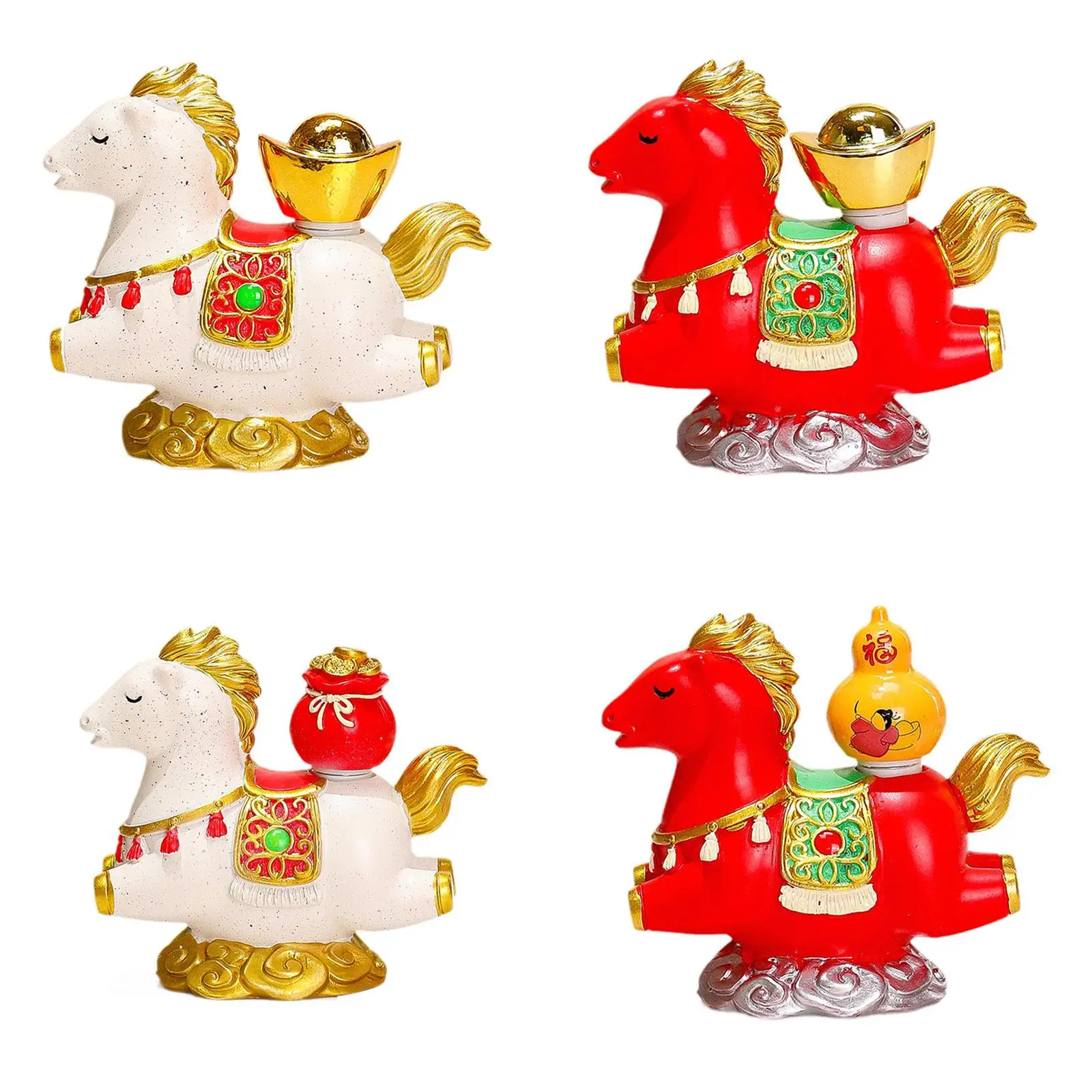 Mini figura de caballo de resina de dibujos animados, decoración de escritorio para habitación de niña, decoración Interior, accesorios de mesa para el hogar - imagen 3