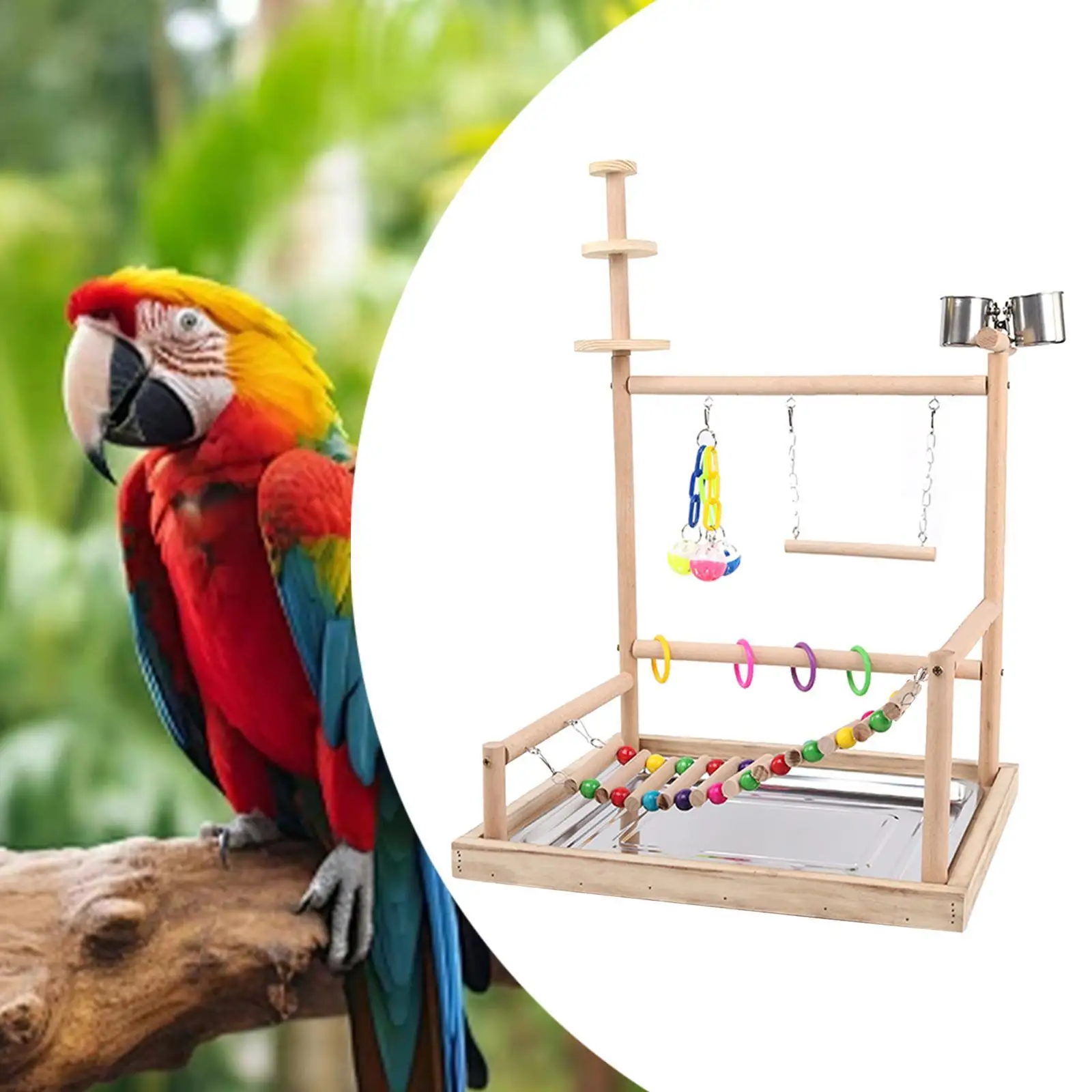 Parrot Playground Parrots Tabletop Parrot Stand for Cockatiel Parakeet Finch